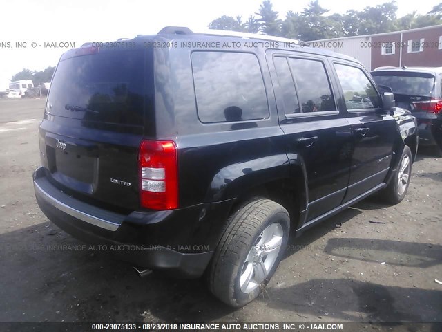 1C4NJRCB7CD637923 - 2012 JEEP PATRIOT LIMITED BLACK photo 4