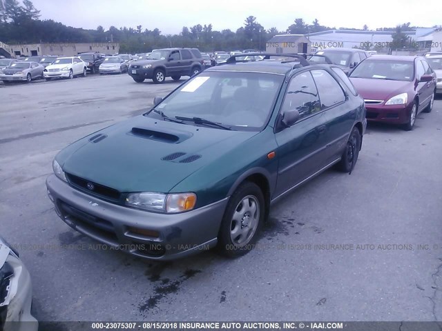 JF1GF4858WH800596 - 1998 SUBARU IMPREZA OUTBACK GREEN photo 2