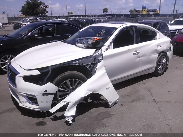 JN1EV7APXJM590748 - 2018 INFINITI Q50 LUXE/SPORT WHITE photo 2