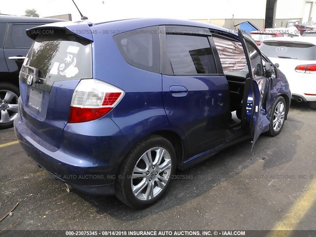 JHMGE88459S005121 - 2009 HONDA FIT SPORT BLUE photo 4