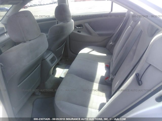 4T1BE46K78U257120 - 2008 TOYOTA CAMRY CE/LE/XLE/SE SILVER photo 8