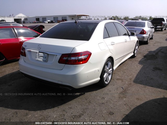 WDDHF5KB0CA625340 - 2012 MERCEDES-BENZ E 350 WHITE photo 4