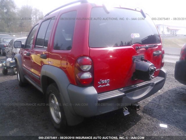 1J4GL48585W588676 - 2005 JEEP LIBERTY SPORT RED photo 3