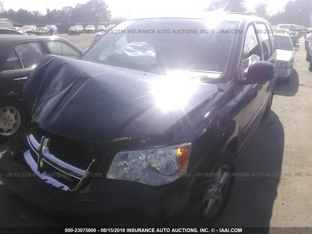 2C4RDGCG4DR580457 - 2013 DODGE GRAND CARAVAN SXT Dark Blue photo 2