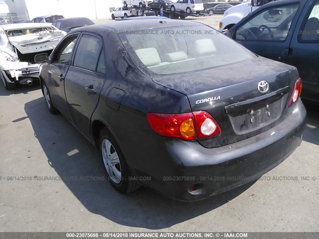 1NXBU40E99Z109462 - 2009 TOYOTA COROLLA S/LE/XLE BLACK photo 3