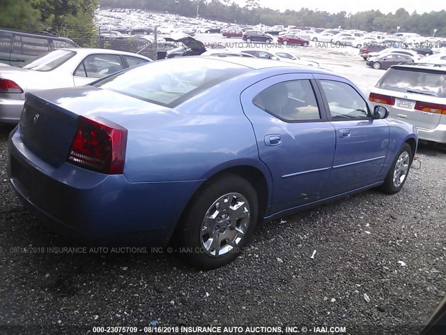 2B3KA43R67H676547 - 2007 DODGE CHARGER SE/SXT BLUE photo 4