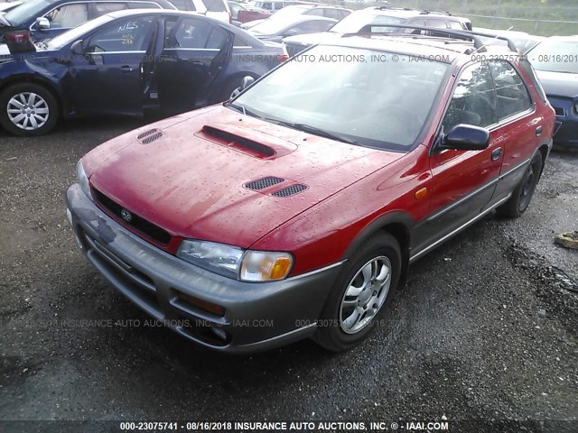 JF1GF4853WH808167 - 1998 SUBARU IMPREZA OUTBACK RED photo 2