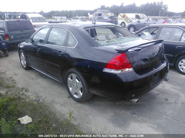 2G1WD57C491203690 - 2009 CHEVROLET IMPALA SS BLACK photo 3