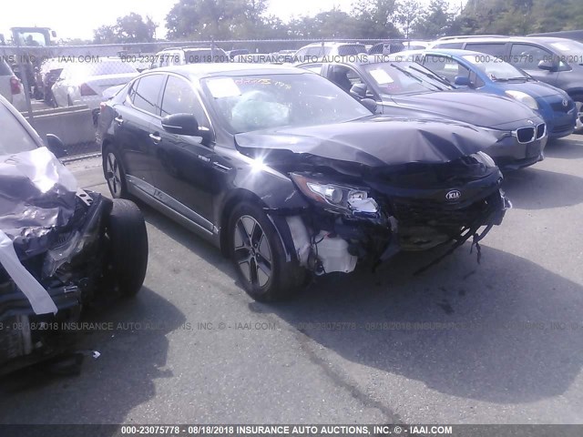 KNAGM4AD9D5049845 - 2013 KIA OPTIMA HYBRID BLACK photo 1