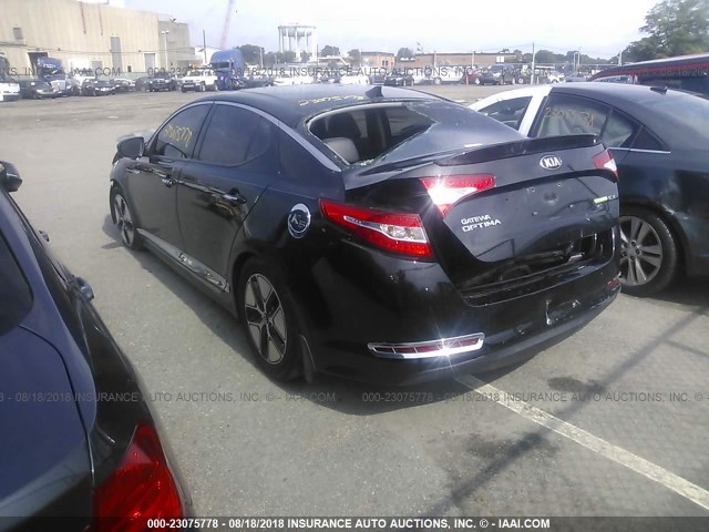 KNAGM4AD9D5049845 - 2013 KIA OPTIMA HYBRID BLACK photo 3