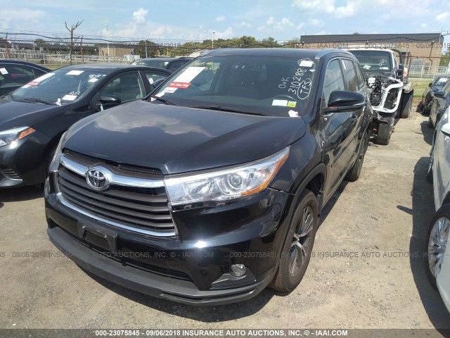 5TDJKRFH8GS310288 - 2016 TOYOTA HIGHLANDER XLE 黑色 照片 2