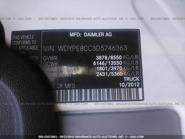 WDYPE8CC3D5746363 - 2013 FREIGHTLINER 2500 SPRINTER 2500 BROWN photo 10