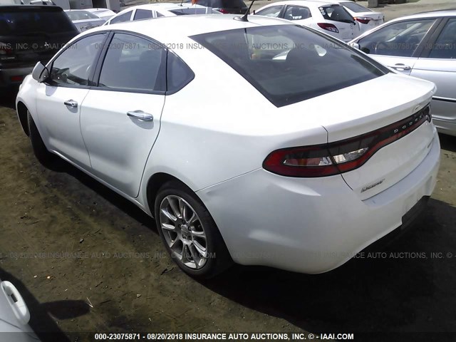 1C3CDFCA5DD107315 - 2013 DODGE DART LIMITED/R/T WHITE photo 3