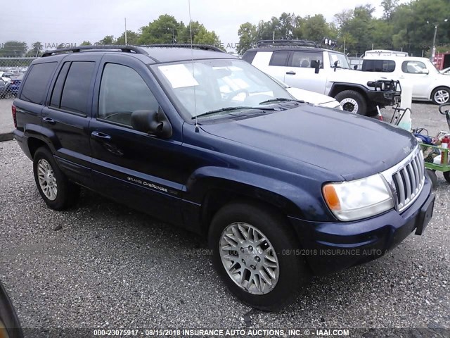 1J4GW58N64C135587 - 2004 JEEP GRAND CHEROKEE LIMITED BLUE photo 1