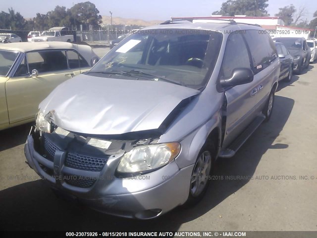 2B8GP54L71R107593 - 2001 DODGE GRAND CARAVAN ES GRAY photo 2