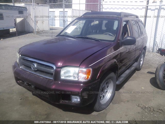 JN8DR09X83W709627 - 2003 NISSAN PATHFINDER LE/SE BURGUNDY photo 2