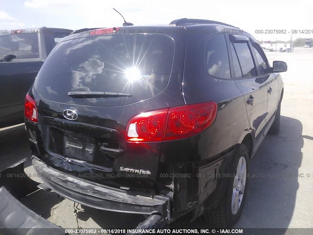 5NMSH13E58H129667 - 2008 HYUNDAI SANTA FE SE/LIMITED BLACK photo 4