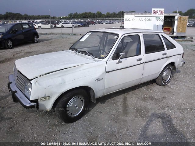 1B689AA115650 - 1980 CHEVROLET CHEVETTE WHITE photo 2