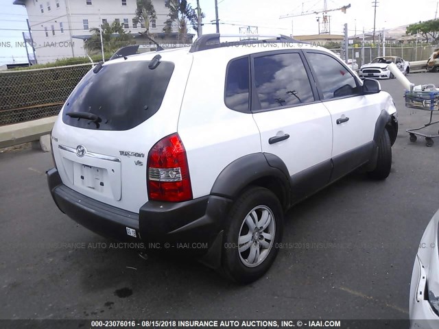 KM8JN12D96U333385 - 2006 HYUNDAI TUCSON GLS/LIMITED WHITE photo 4