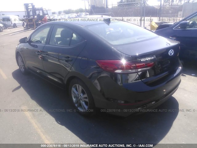 KMHD84LF3HU240760 - 2017 HYUNDAI ELANTRA SE/VALUE/LIMITED BLACK photo 3