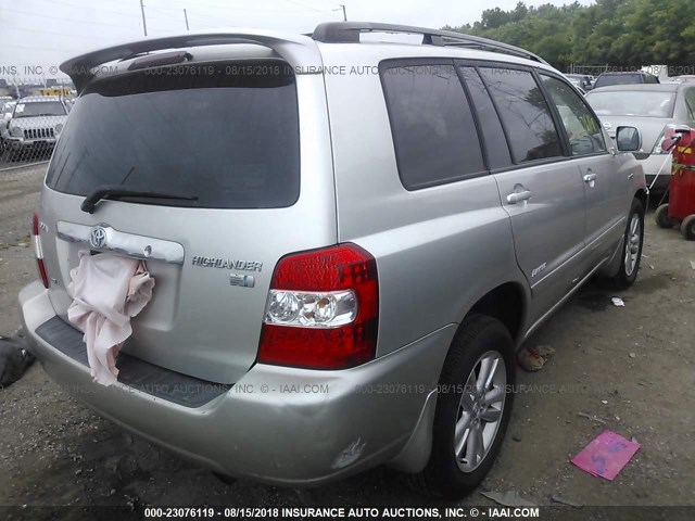 JTEEW21A060023600 - 2006 TOYOTA HIGHLANDER HYBRID SILVER photo 4