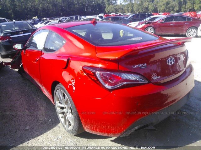 KMHHU6KJ4EU119214 - 2014 HYUNDAI GENESIS COUPE 3.8L RED photo 3