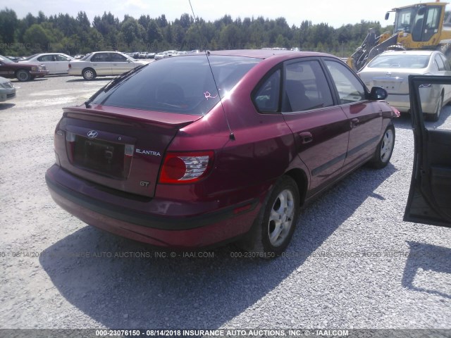 KMHDN56D16U187630 - 2006 HYUNDAI ELANTRA GLS/GT/LIMITED RED photo 4