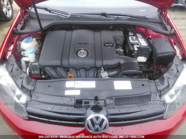 WVWDB7AJ7CW270579 - 2012 VOLKSWAGEN GOLF RED photo 10