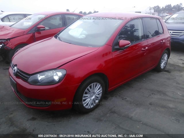 WVWDB7AJ7CW270579 - 2012 VOLKSWAGEN GOLF RED photo 2
