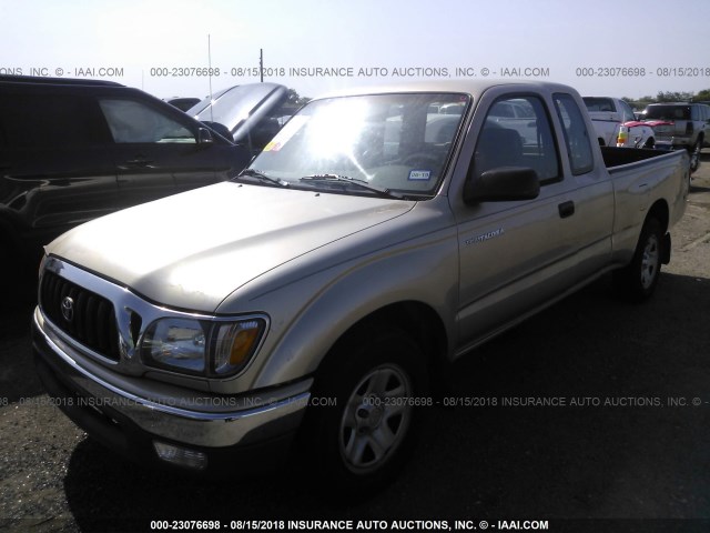 5TEVL52N42Z107591 - 2002 TOYOTA TACOMA XTRACAB GOLD photo 2