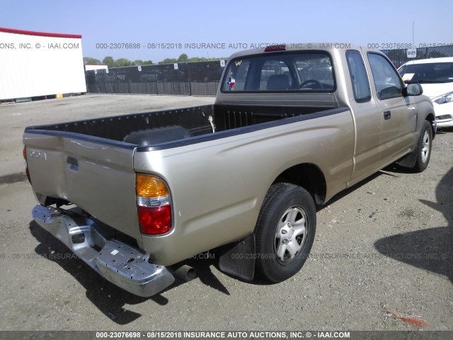 5TEVL52N42Z107591 - 2002 TOYOTA TACOMA XTRACAB GOLD photo 4