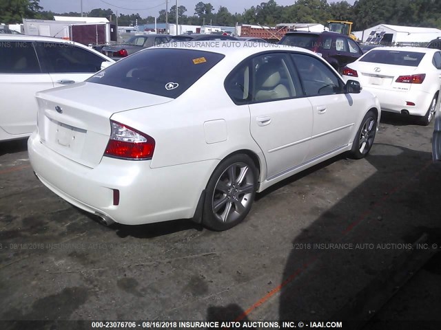 4S3BL856694212368 - 2009 SUBARU LEGACY 3.0R LIMITED WHITE photo 4