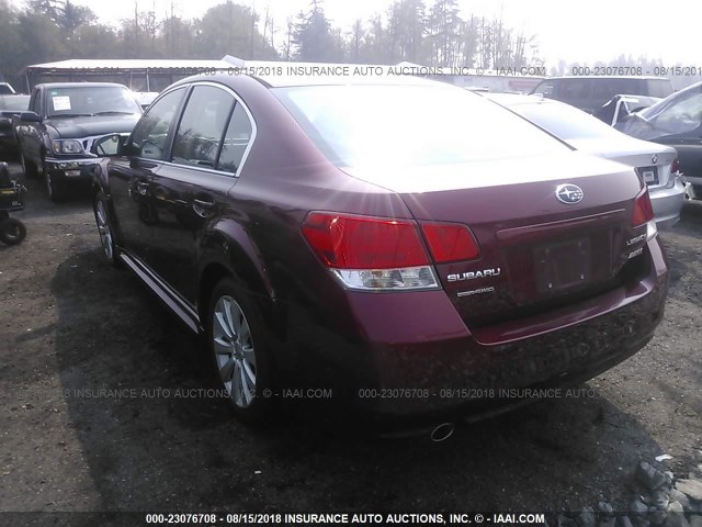 4S3BMBK6XA3237265 - 2010 SUBARU LEGACY 2.5I LIMITED MAROON photo 3