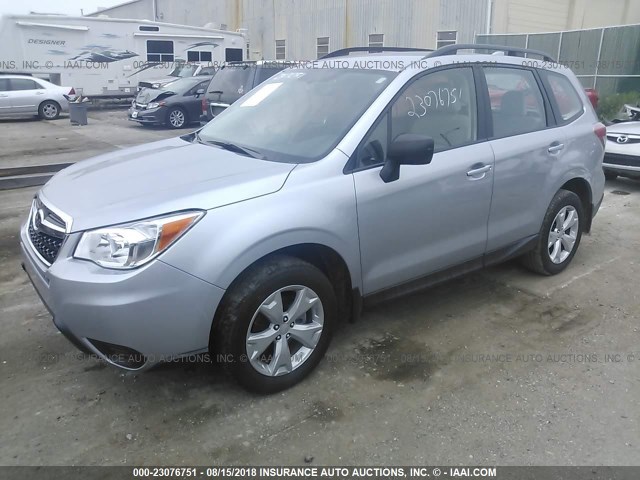 JF2SJABC6GH433094 - 2016 SUBARU FORESTER 2.5I SILVER photo 2