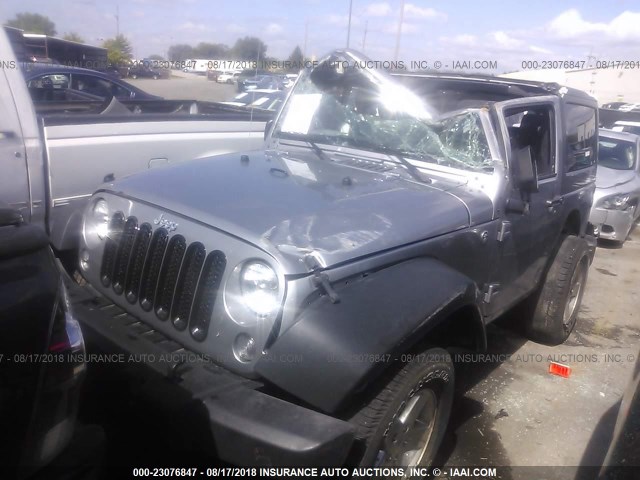 1C4AJWAG6EL308702 - 2014 JEEP WRANGLER SPORT GRAY photo 2