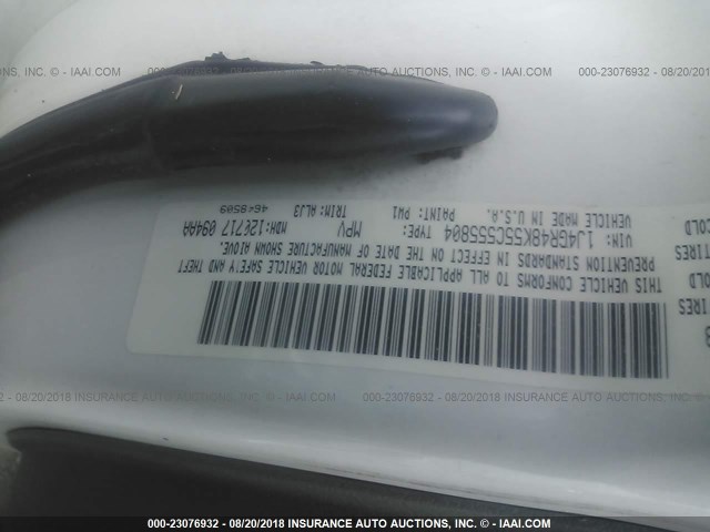 1J4GR48K55C555804 - 2005 JEEP GRAND CHEROKEE LAREDO/COLUMBIA/FREEDOM 白色 照片 9