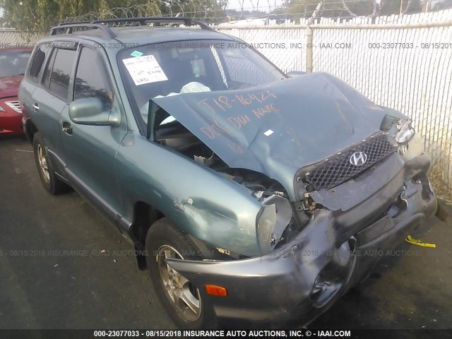 KM8SC83D11U070867 - 2001 HYUNDAI SANTA FE GLS/LX TEAL photo 1