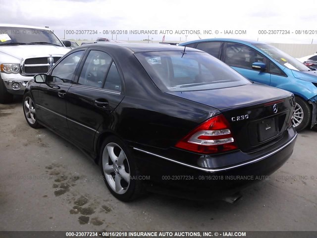 WDBRF52H76F747749 - 2006 MERCEDES-BENZ C GENERATION 2006 230 BLACK photo 3