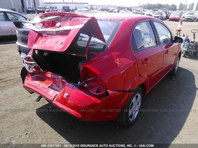 KL1TD5DE7AB112053 - 2010 CHEVROLET AVEO LS/LT RED photo 4