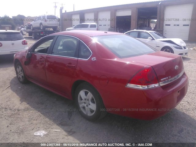 2G1WB57K391170162 - 2009 CHEVROLET IMPALA LS RED photo 3
