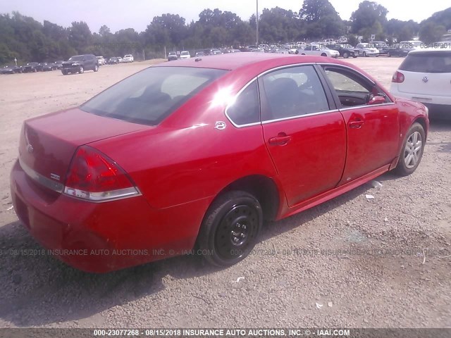 2G1WB57K391170162 - 2009 CHEVROLET IMPALA LS RED photo 4