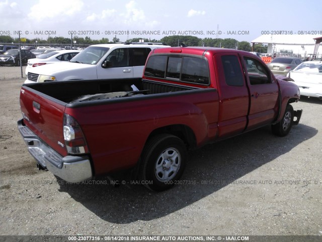 5TFTX4CN6CX020319 - 2012 TOYOTA TACOMA ACCESS CAB RED photo 4