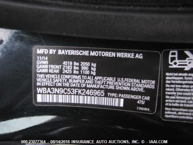 WBA3N9C53FK246965 - 2015 BMW 428 BLACK photo 9