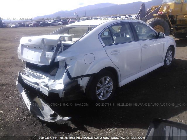 4S3BMBC6XA3245154 - 2010 SUBARU LEGACY 2.5I PREMIUM WHITE photo 4