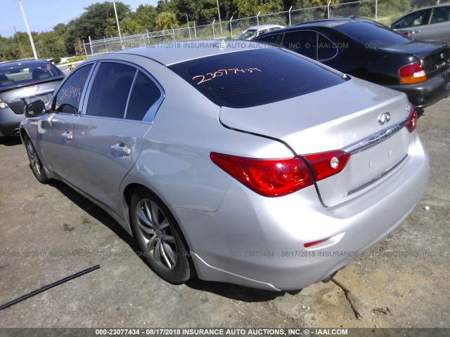 JN1BV7AP4EM677506 - 2014 INFINITI Q50 PREMIUM/SPORT SILVER photo 3