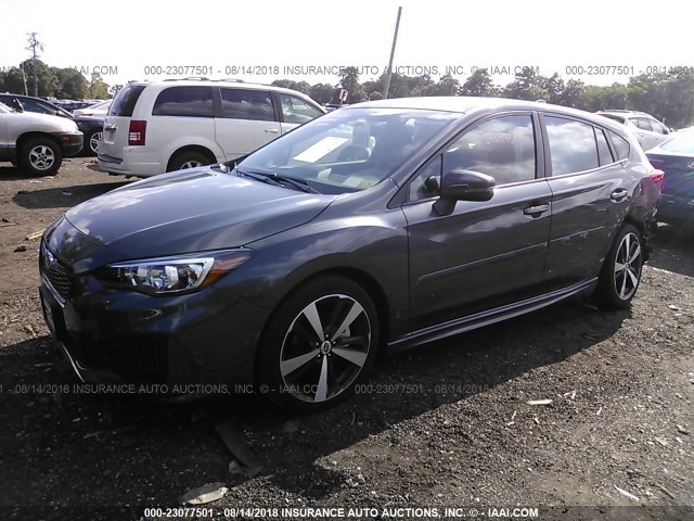 4S3GTAK67J3742540 - 2018 SUBARU IMPREZA SPORT GRAY photo 2