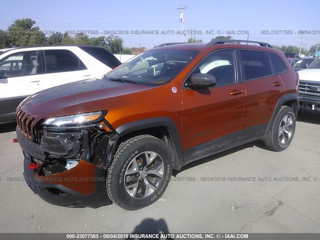 1C4PJMBS1GW252252 - 2016 JEEP CHEROKEE TRAILHAWK ORANGE photo 2