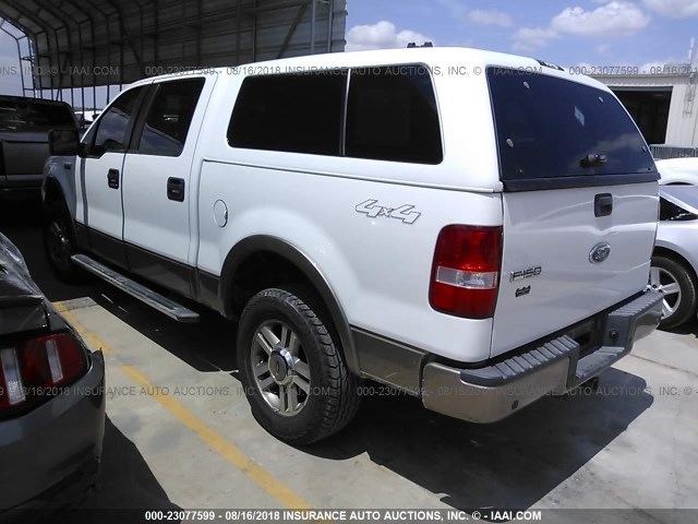 1FTPW14505FA16938 - 2005 FORD F150 SUPERCREW WHITE photo 3