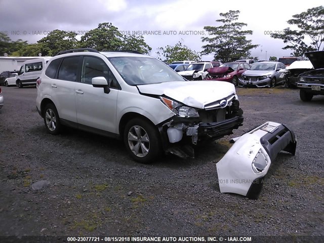 JF2SJADC4FH423157 - 2015 SUBARU FORESTER 2.5I PREMIUM WHITE photo 1