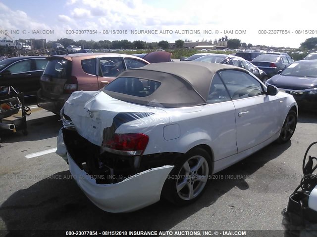 WBAUL7C51DVU08392 - 2013 BMW 128 I WHITE photo 4